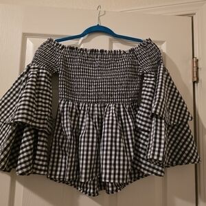 BP Ruffled Off The Shoulder Top